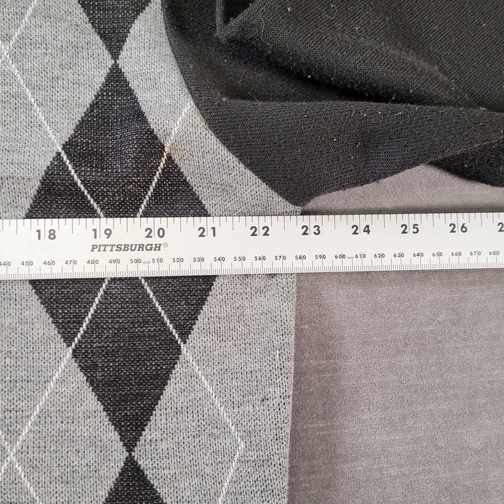 The North Pole Black Gray Grandpa Sweater 1/4 Zip Mens Size XL‎